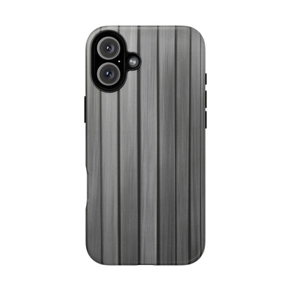 Ribbed metal texture phone case for iPhone by Printify, showcasing a tough protective cover with a sleek, ribbed design.