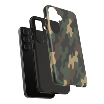 Camouflage tough phone case by Printify with rugged camo design, providing durable protection for smartphones.