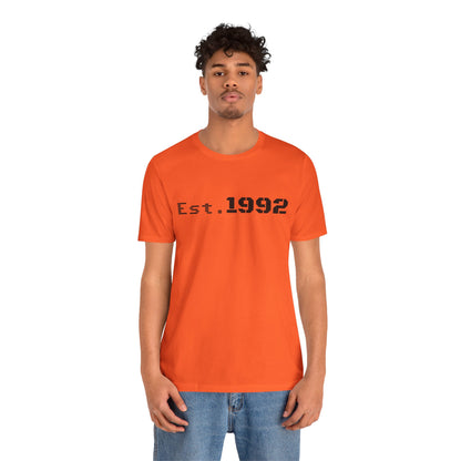Retro vintage Est. 1992 T-shirt by Printify, featuring a classic birth year design on a casual cotton tee.
