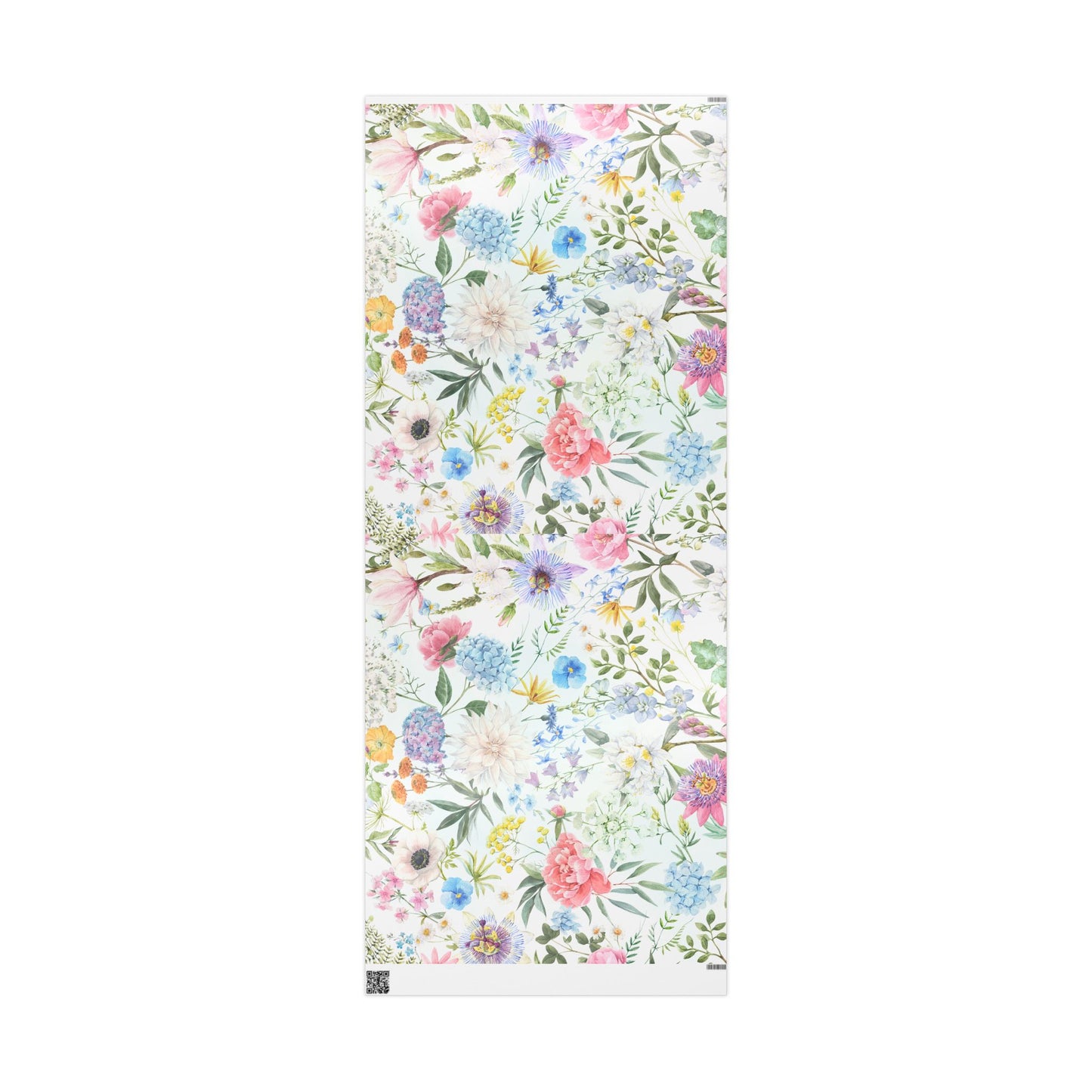 Floral Watercolor Wrapping Paper Roll — Pastel Flowers Gift Wrap for Mother's Day & Spring