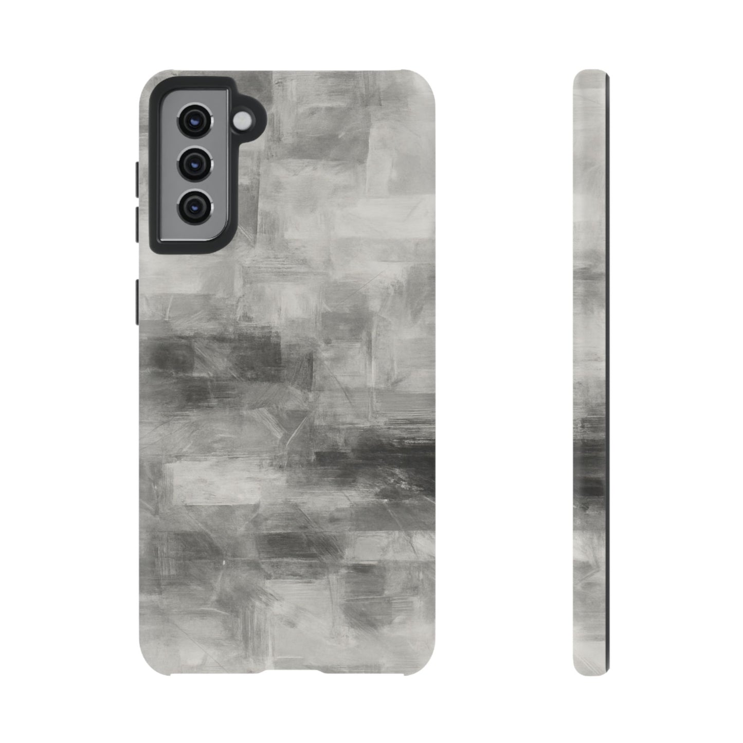 Abstract gray grid print phone case for iPhone, durable protective cover by Printify featuring modern geometric design.