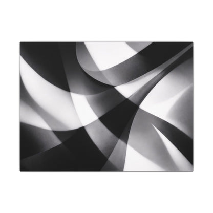 Abstract Black and White Swirl Matte Canvas