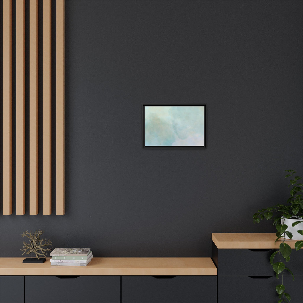 Soft abstract pastel watercolor artwork on matte canvas by Printify, featuring gentle colors and artistic brushstrokes.