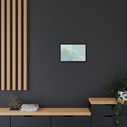 Soft abstract pastel watercolor artwork on matte canvas by Printify, featuring gentle colors and artistic brushstrokes.