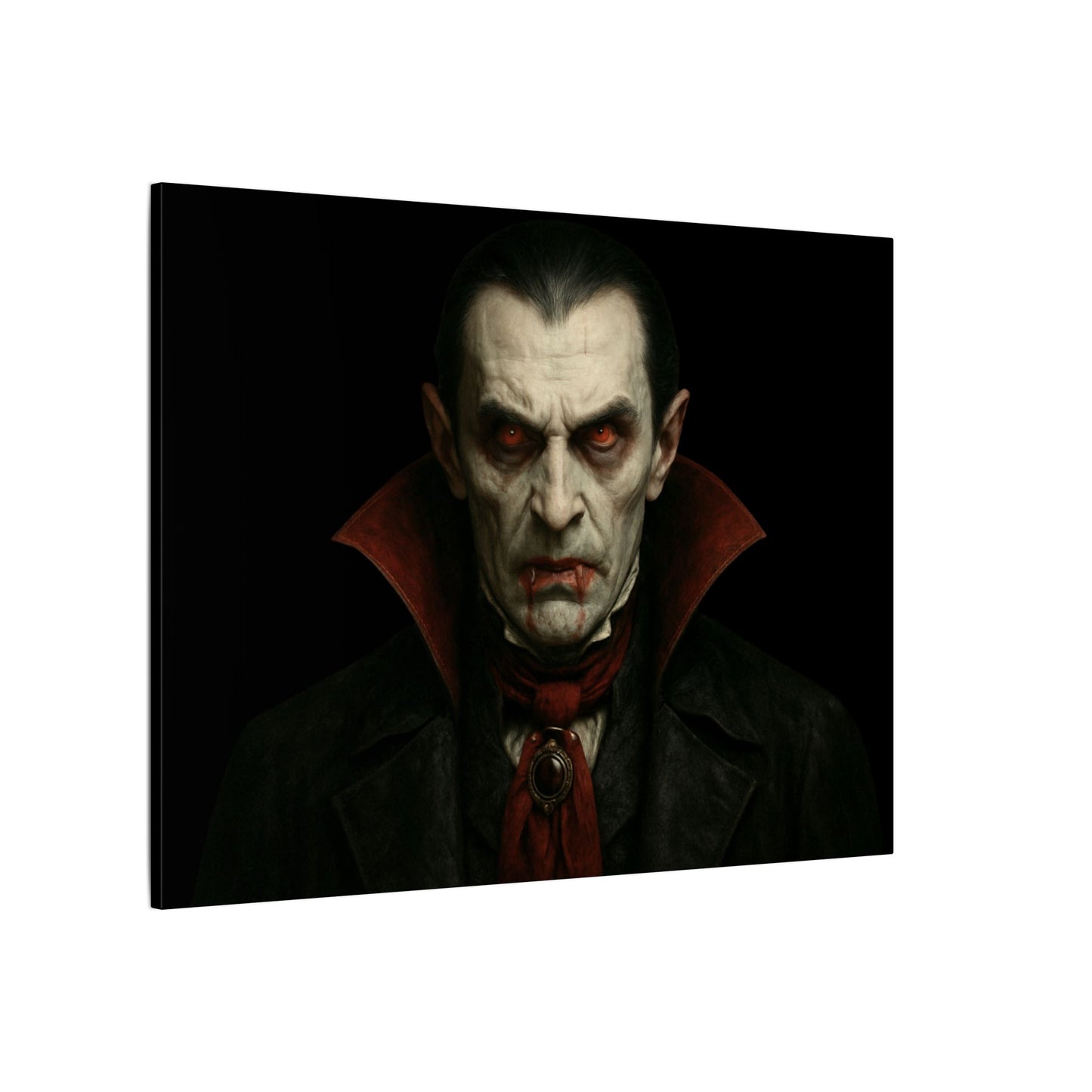 Vampire Portrait Canvas Wall Art – Gothic Dracula Matte Stretched Print