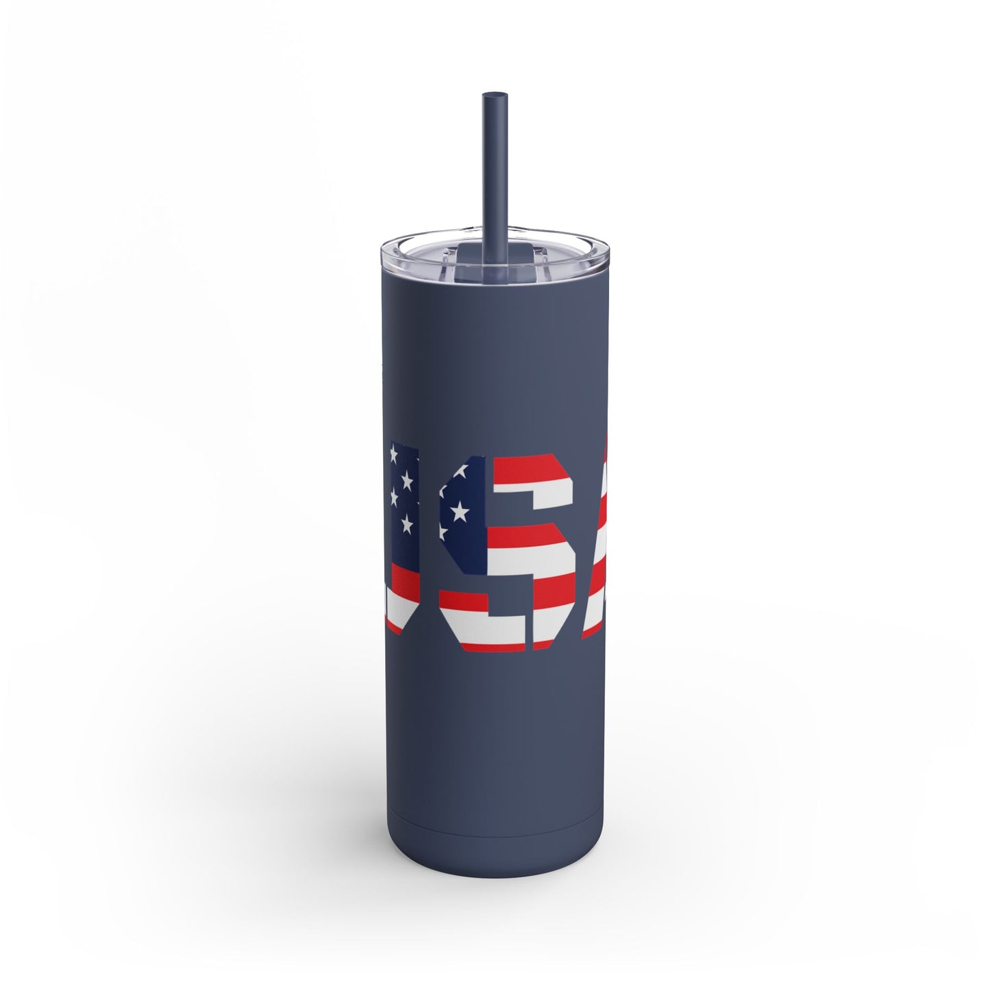 USA Flag Tumbler - 20oz Skinny Matte Drinkware, Travel Mug, Patriotic Gift, Fourth of July, Summer BBQ, Camping, Outdoor - TRV