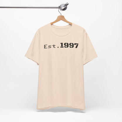 Est. 1997 Unisex Jersey Short Sleeve Tee - Vintage Style, Perfect for Birthdays, Casual Wear, Gifts, Anniversaries, Retro Fashion