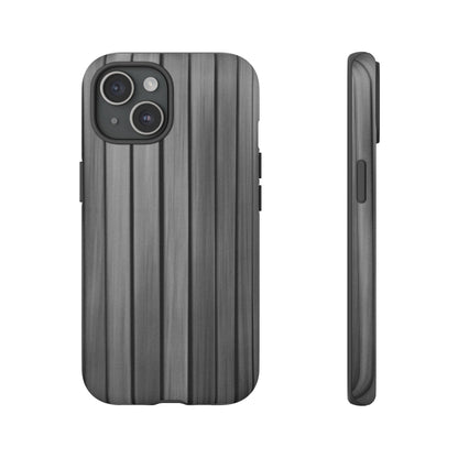 Ribbed metal texture iPhone case by Printify, tough protective phone cover with durable ribbed design for iPhone models.
