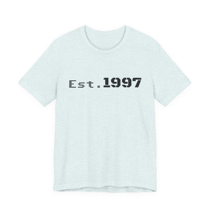 Vintage 1997 Established T-Shirt by Printify featuring a classic design on a comfortable cotton tee.