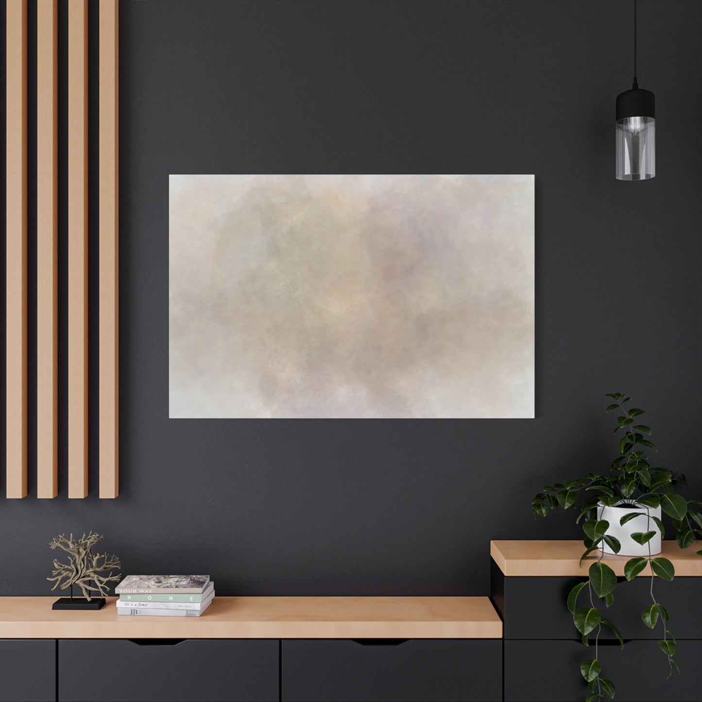 Soft Neutral Abstract Fog Canvas
