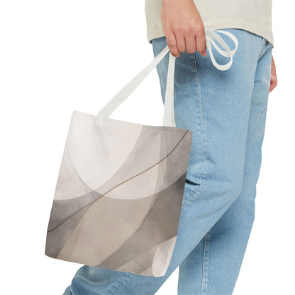 Neutral Abstract Watercolor Waves Tote Bag | All-Over Print