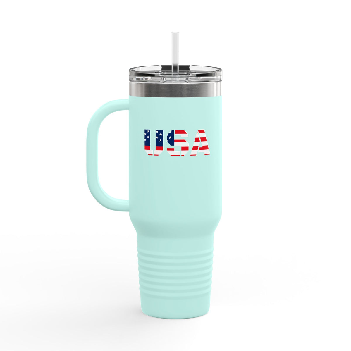 USA design 40oz insulated stainless steel travel mug with handle - view 10