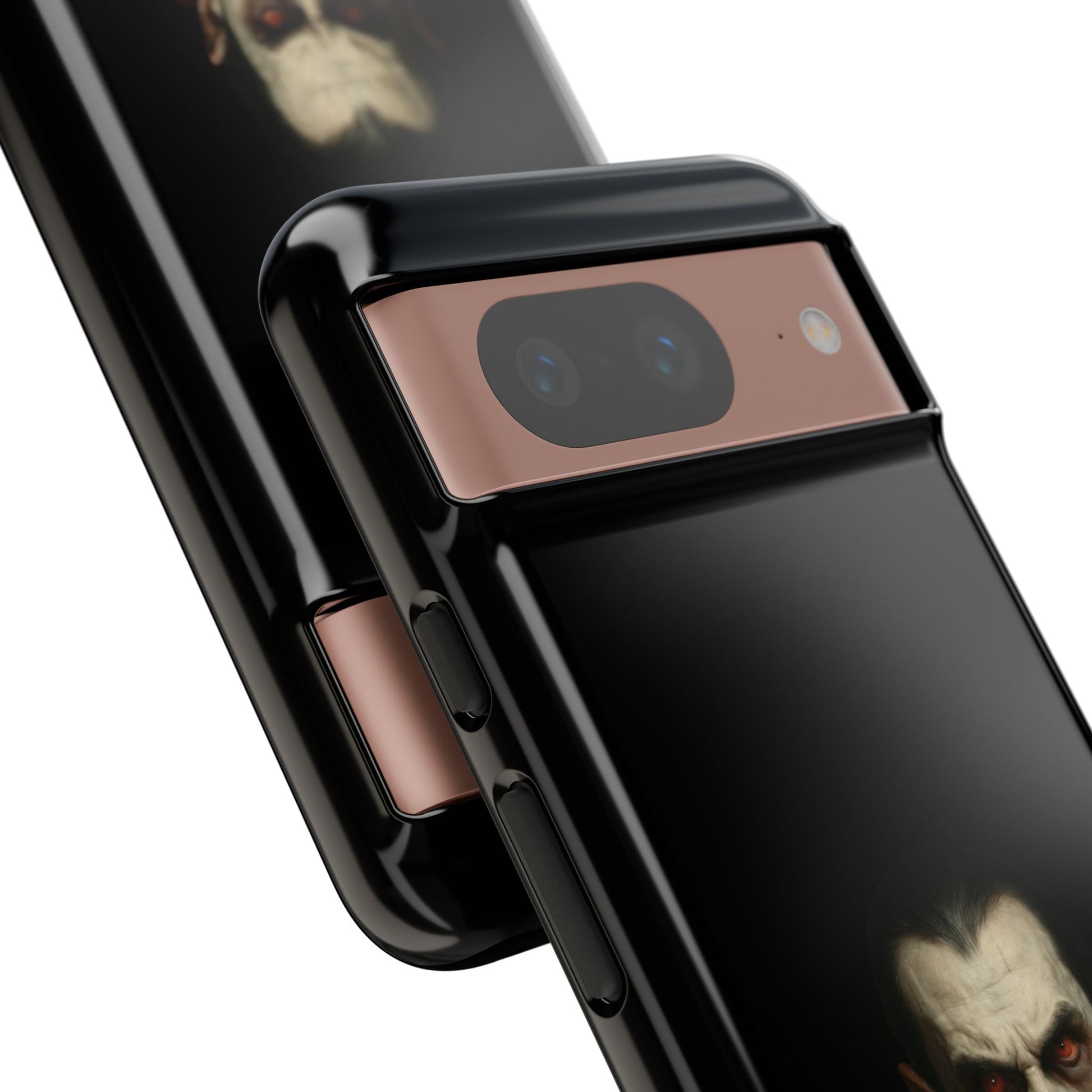 Gothic Dracula vampire portrait phone case for iPhone, featuring horror-themed artwork by Printify.