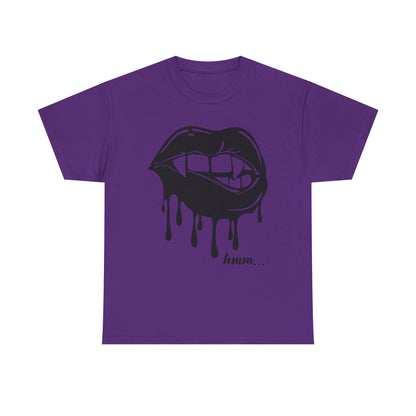 Edgy Graphic Tee - Dripping Lips Design - Unisex Heavy Cotton Tee