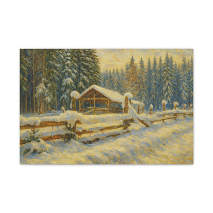 Canvas Wall Art, Winter Landscape Print, Home Decor, Rustic Art, Gift for Nature Lovers, Holiday Decoration - TRV