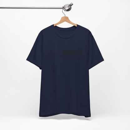 Vintage Printify Est. 2007 T-shirt with printed established year design on a casual cotton tee