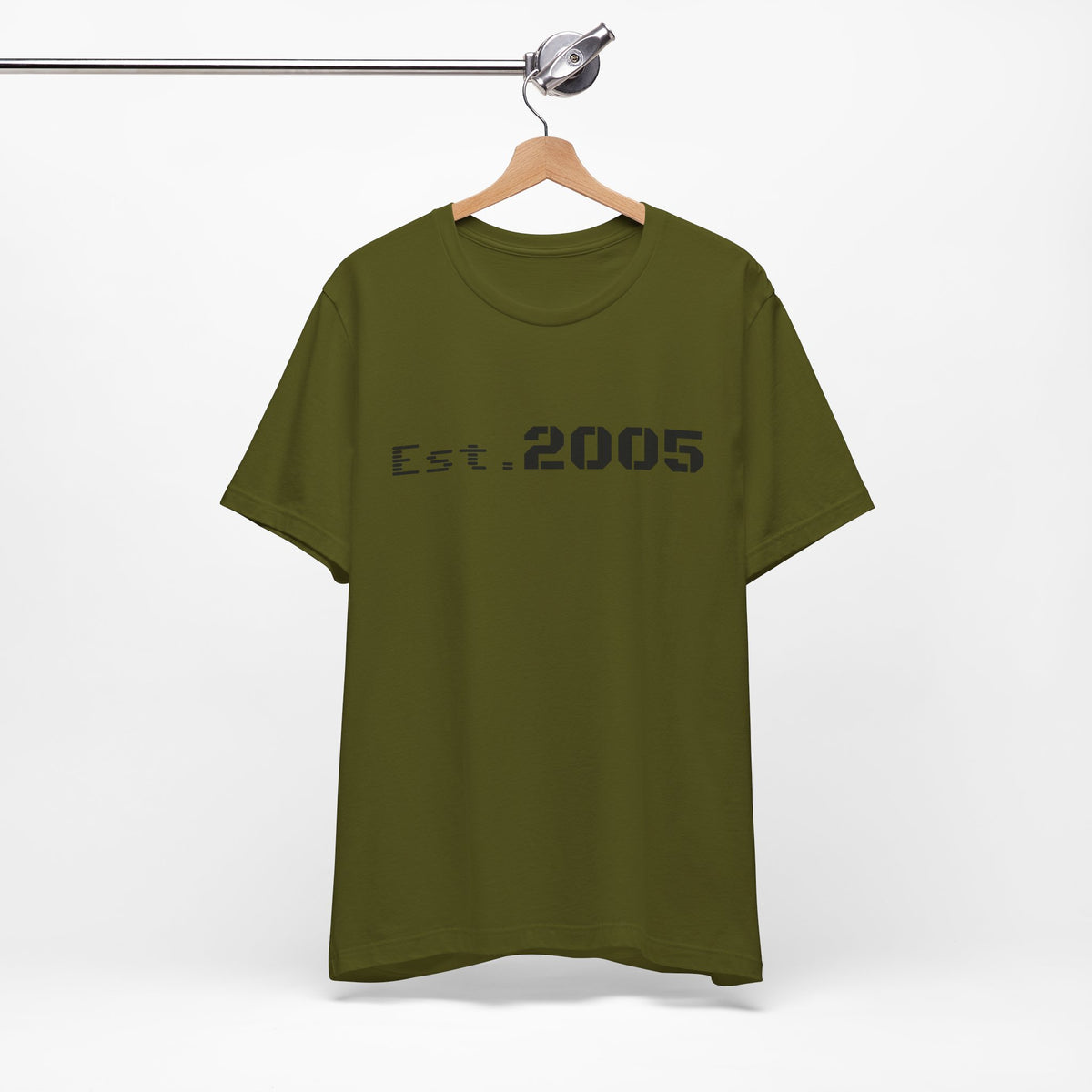 White Est. 2005 Tee from Printify featuring a minimal anniversary year design on a casual cotton T-shirt.