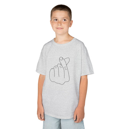 Cute Kids Heavy Cotton Tee - K-Pop Inspired Love Gesture