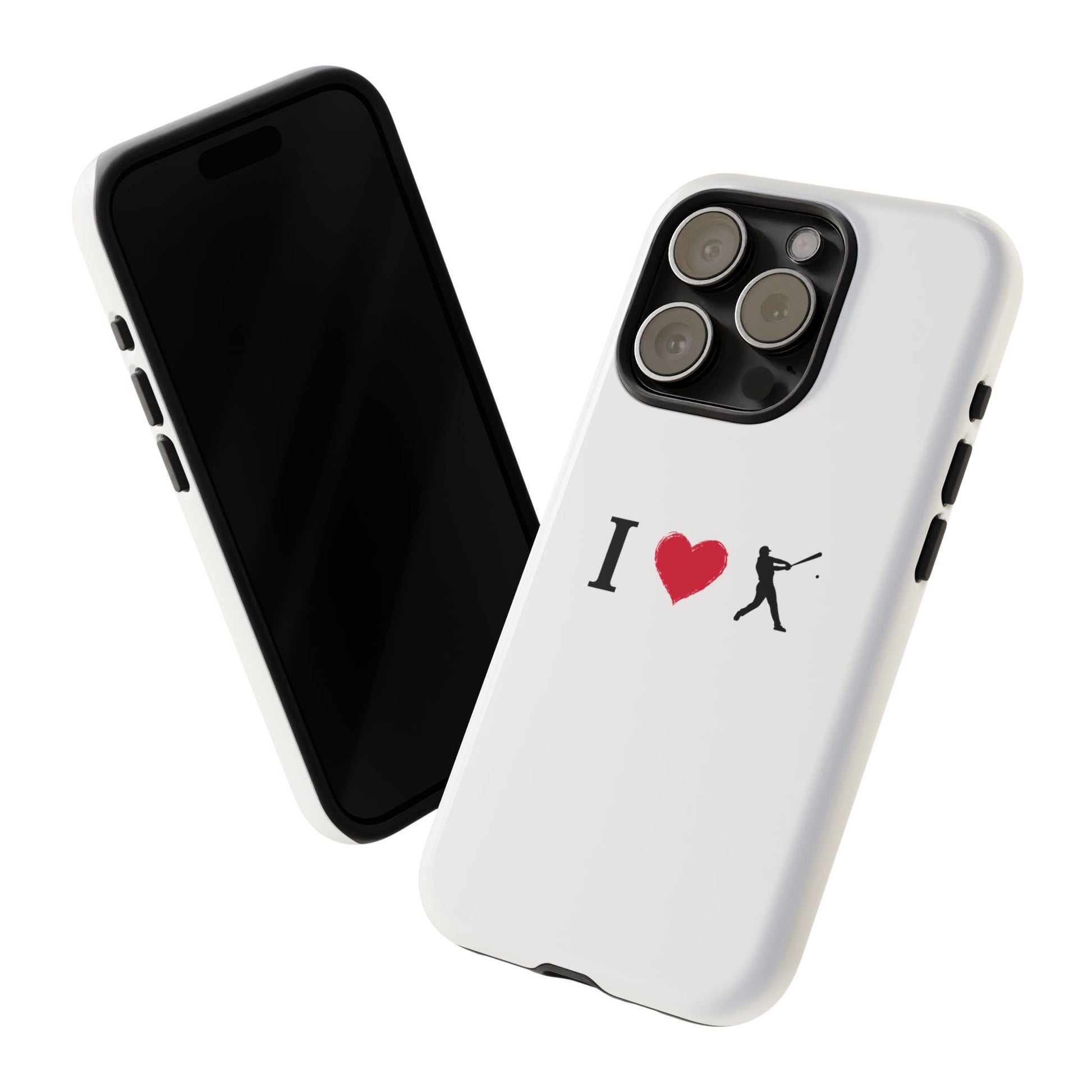 Baseball Love Phone Case, Tough Cases for Sports Lovers, i Heart Baseball Protection, Gift for Players, Cute Sports Case - TRV