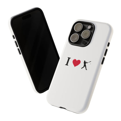 Baseball Love Phone Case, Tough Cases for Sports Lovers, i Heart Baseball Protection, Gift for Players, Cute Sports Case - TRV