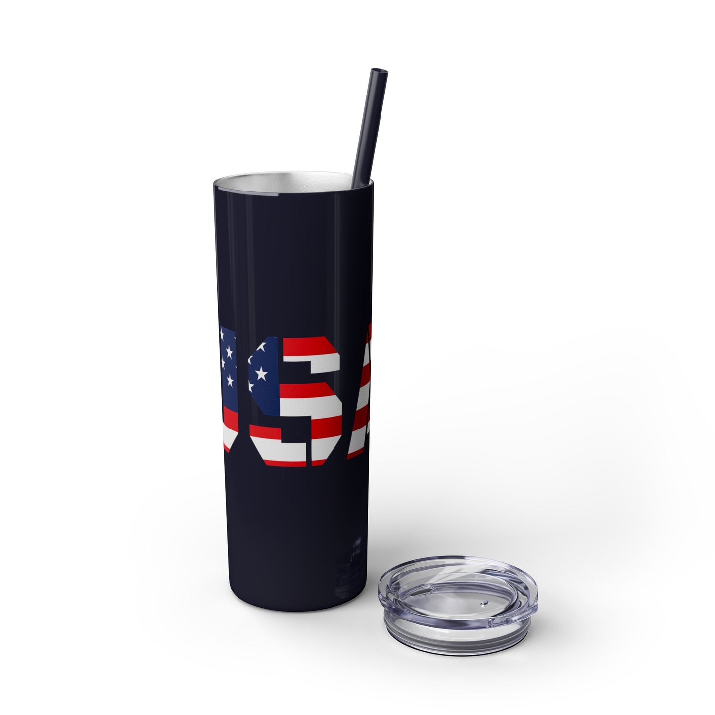 Skinny Tumbler — USA Flag 20oz Straw Tumbler (Patriotic Travel Cup)