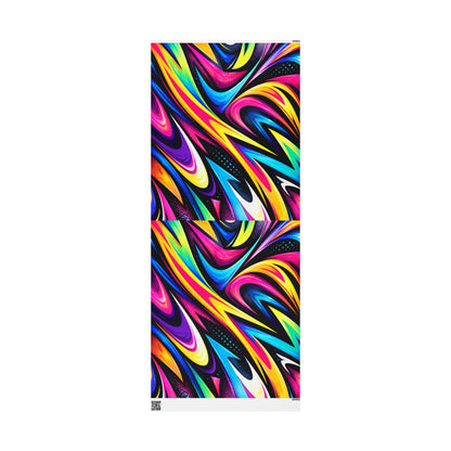 Vibrant Rainbow Swirl Wrapping Paper Roll — Abstract Colorful Gift Wrap