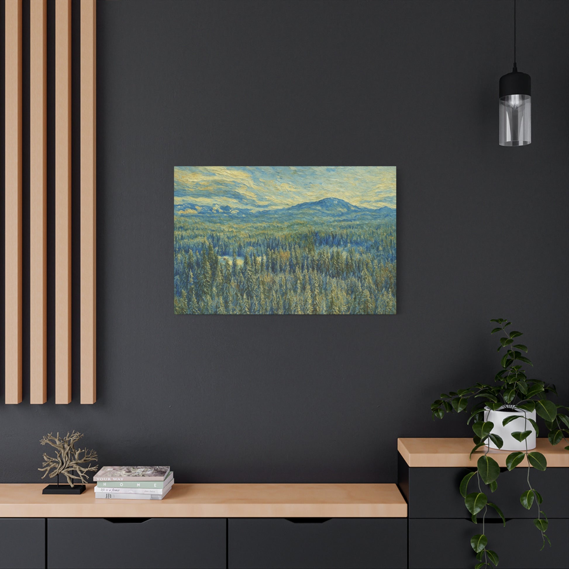 Scenic Landscape Canvas Print, Rustic Home Decor, Wall Art for Nature Lovers, Gift for Art Enthusiasts, Serene Forest Artwork - TRV