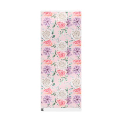 Floral Pink Wrapping Paper Roll — Pastel Peony Gift Wrap for Mother's Day & Birthdays