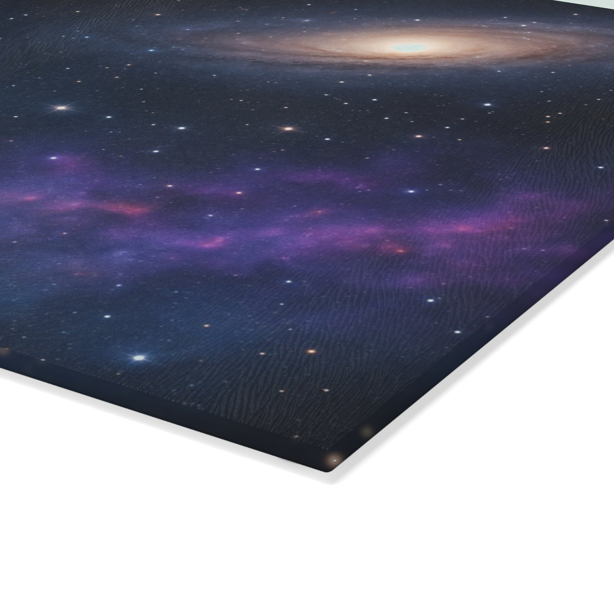 Galaxy Nebula Glass Cutting Board — Space Constellation Kitchen Board