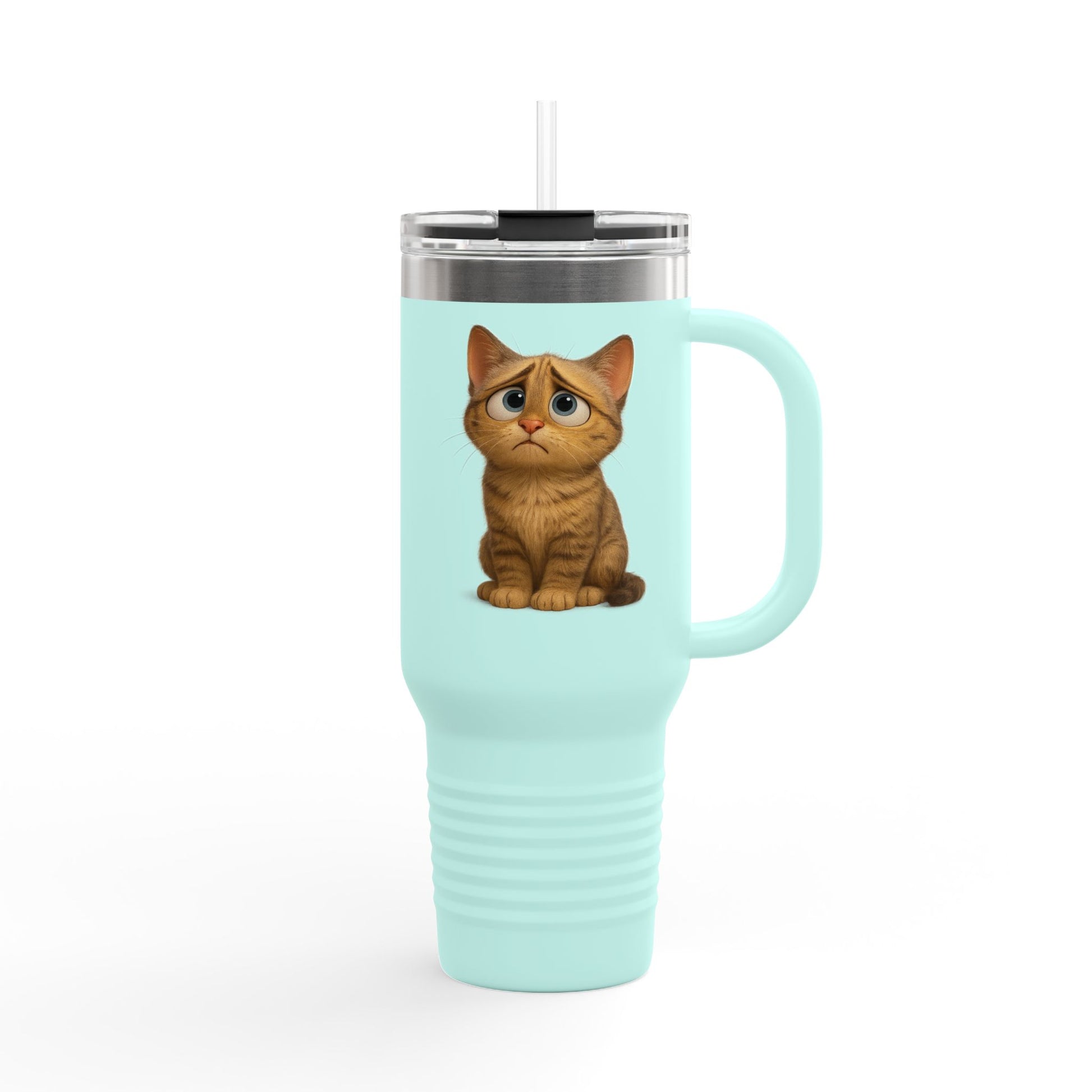 Cute Cat Insulated Travel Mug, 40oz - Perfect for Pet Lovers, Gifts for Cat Owners, Travel Accessories, Cute Drinkware, Animal Lovers - TRV
