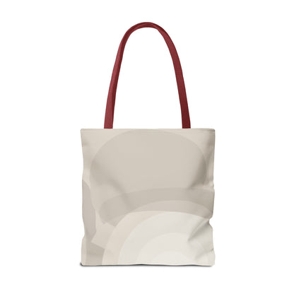 Neutral Abstract Circle Pattern Tote Bag | Minimal Beige AOP Canvas
