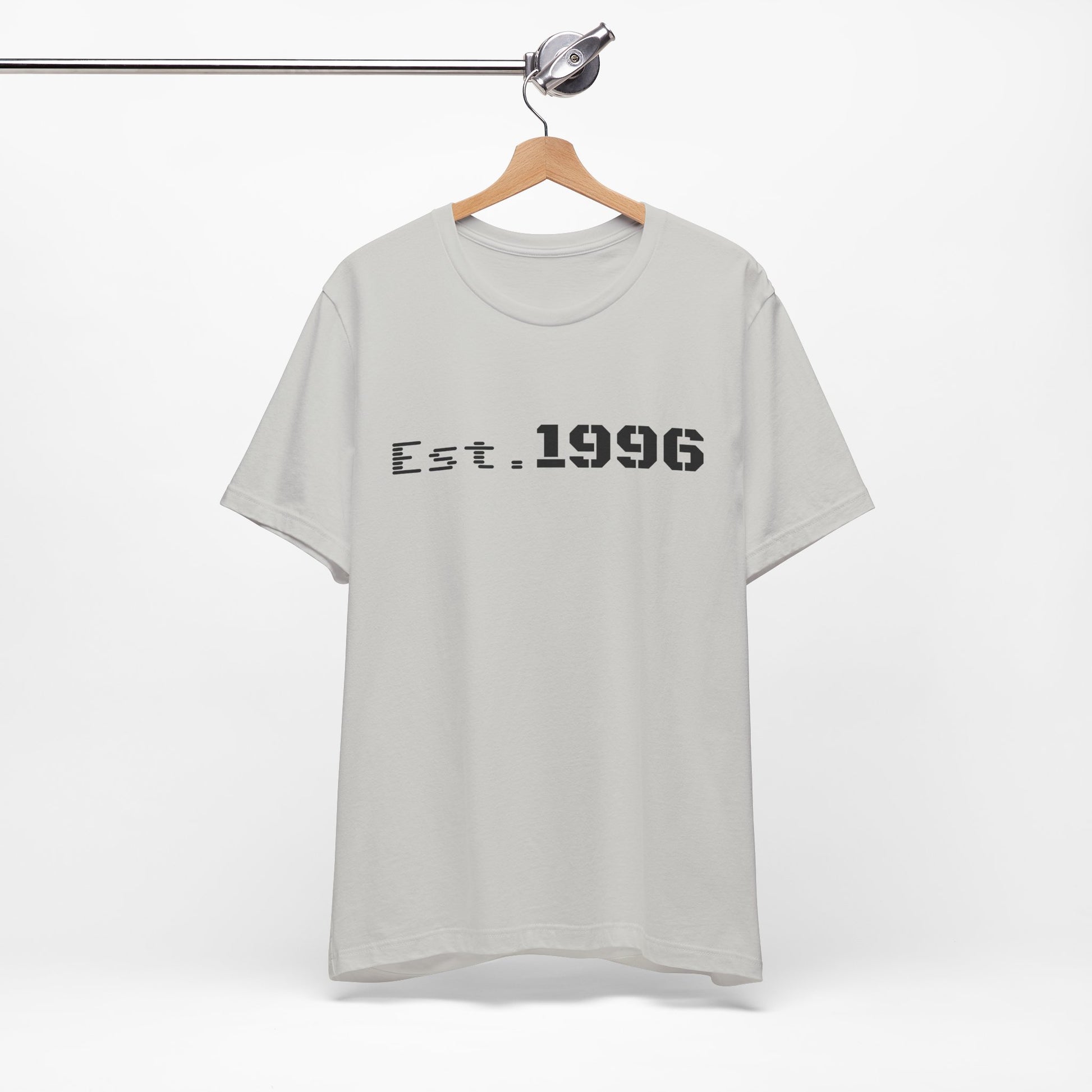 Vintage Est. 1996 T-shirt by Printify featuring a retro design, ideal as a birthday gift for someone born in 1996.