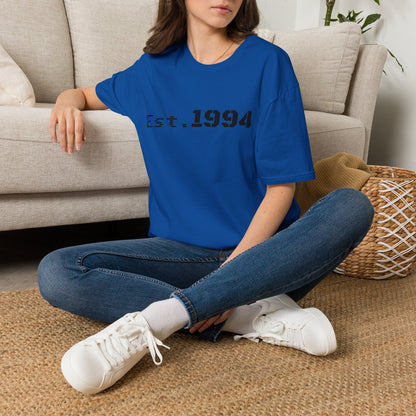 Vintage 1994 Est. graphic T-shirt by Printify featuring bold "Born 1994" design on soft cotton fabric.