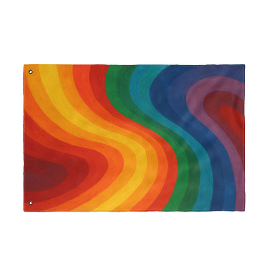 Vibrant Abstract Rainbow Double Sided Flag, Colorful Outdoor Decor, Garden Flag, Celebration Banner, LGBTQ Pride Decoration - TRV