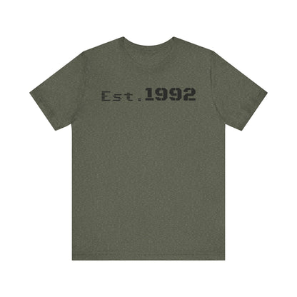 Est. 1992 Unisex Jersey Tee - Retro Birthday Gift, Casual Wear, Cool Vintage T-Shirt, Gift for Him, Gift for Her - TRV
