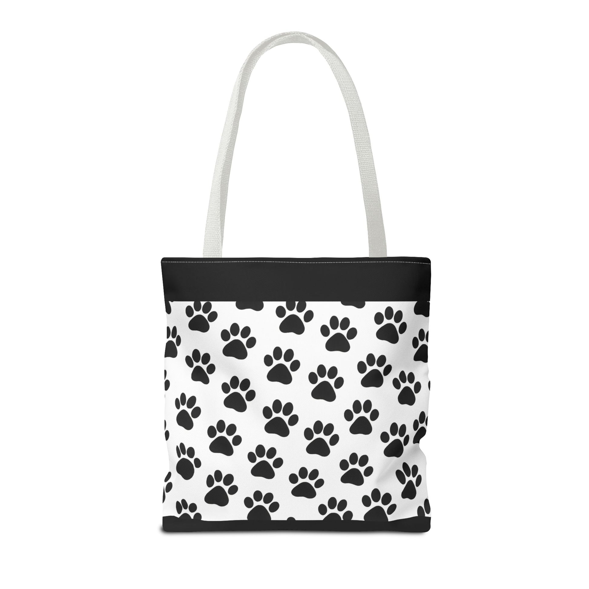 Eco-friendly tote bag with paw print design, ideal for dog and cat lovers, made by Printify.