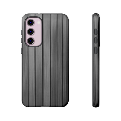 Ribbed metal texture phone case for iPhone, tough protective cover by Printify with sleek metal design and durable build.