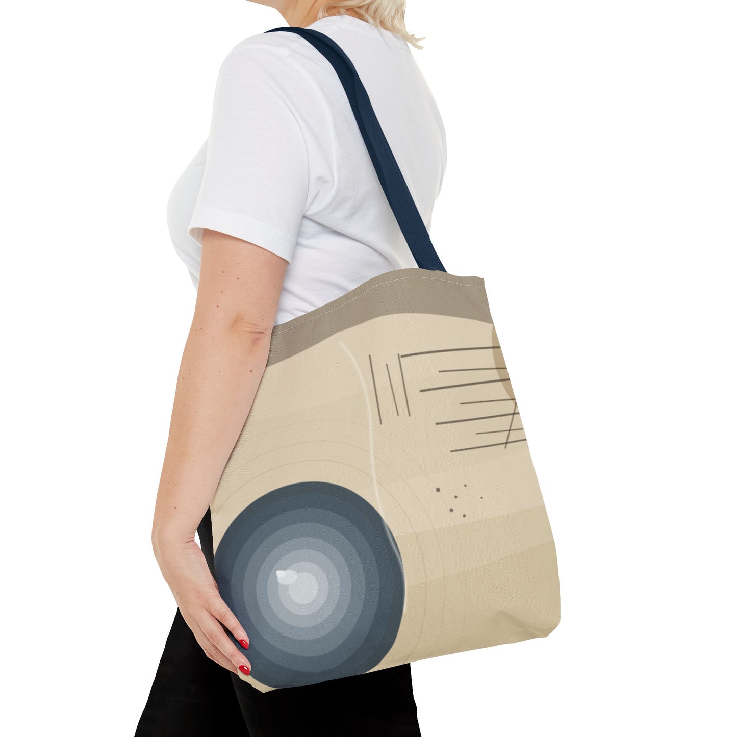 Abstract Neutral Waves Tote Bag | Geometric Circle Pattern