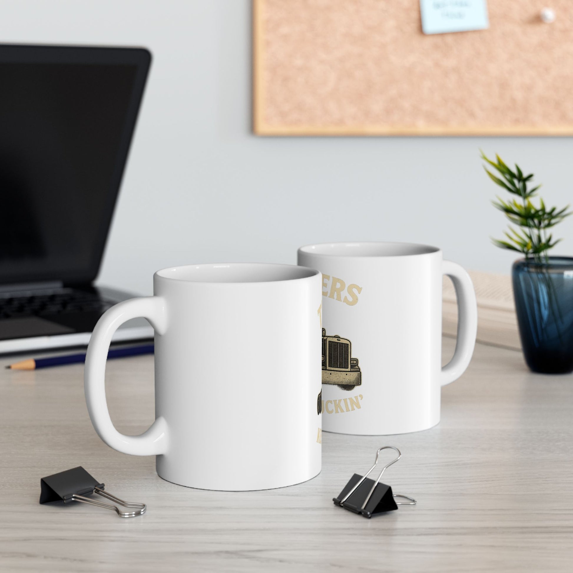 Truckers Keep on Truckin' Ceramic Mug, Coffee Cup for Truck Drivers, Gift for Road Trip Lovers, Travel Mug for Father's Day, Unique [...] - TRV
