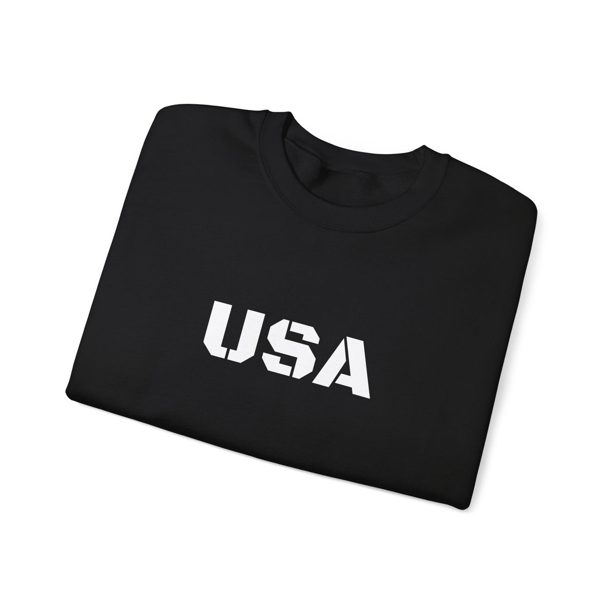 Printify USA crewneck sweatshirt with patriotic design, cozy fit, perfect for every season, featuring stars and stripes details.
