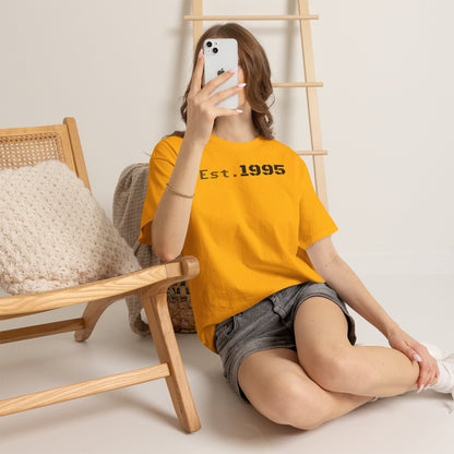 Unisex Heavy Cotton Tee - Est. 1995, Vintage Birthday Gift, Customizable Tee, Retro Unisex Shirt, Casual Everyday Wear