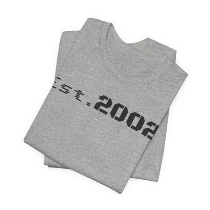Established 2002 Unisex Tee, Vintage Style T-Shirt, Year Established Shirt, Retro Graphic Tee, Customizable Gift Idea