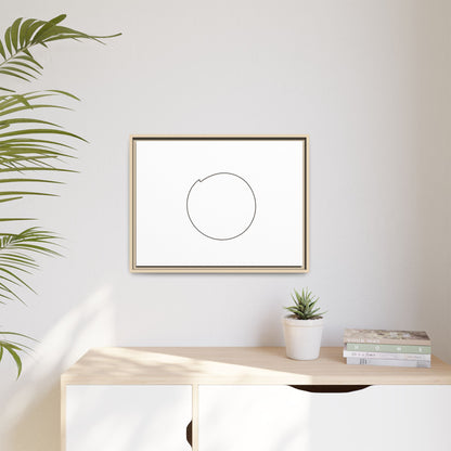 Framed matte canvas wall art featuring a minimal circular line design, by Printify, perfect for modern home decor.