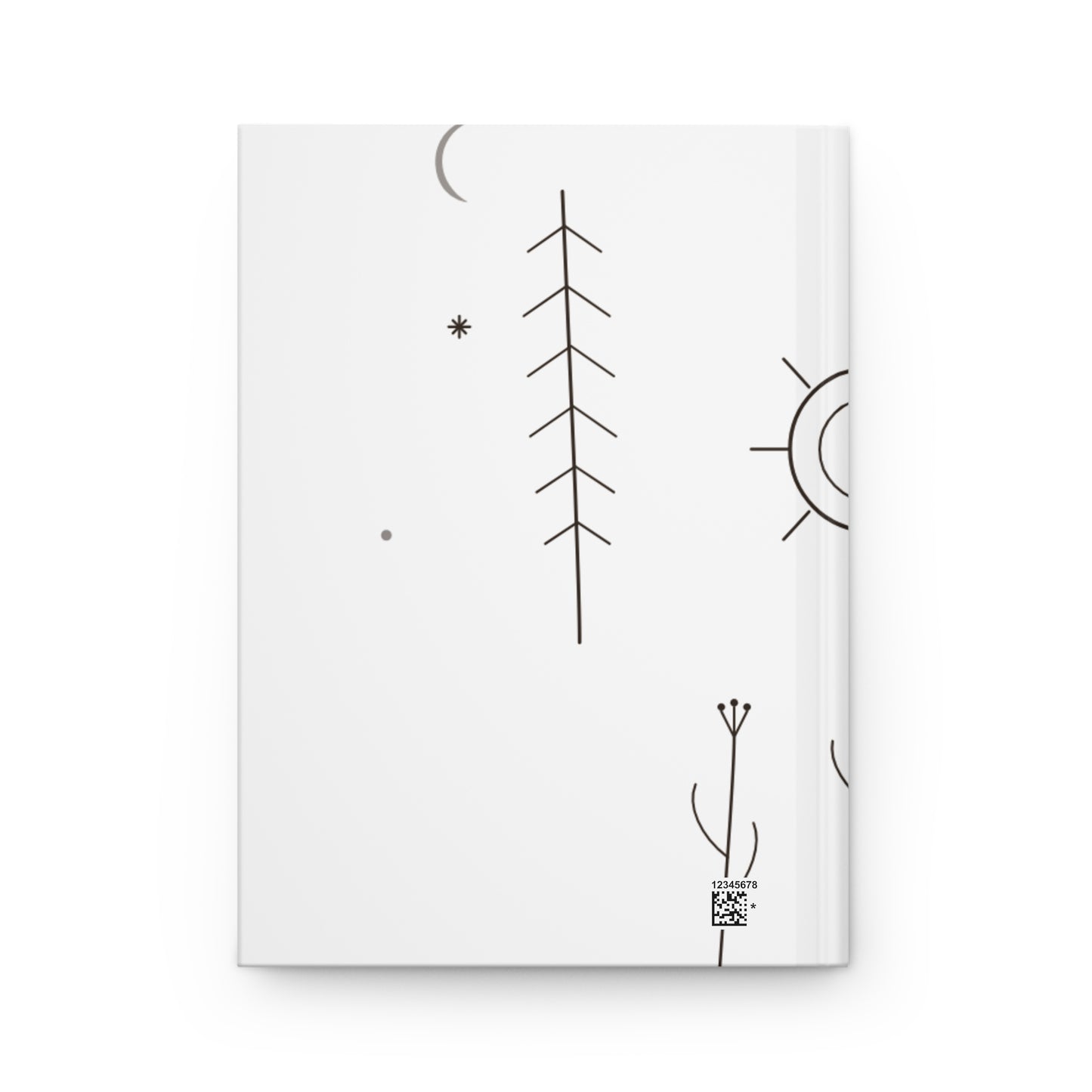 Minimal Moon and Sun Doodle Hardcover Journal | Matte Notebook