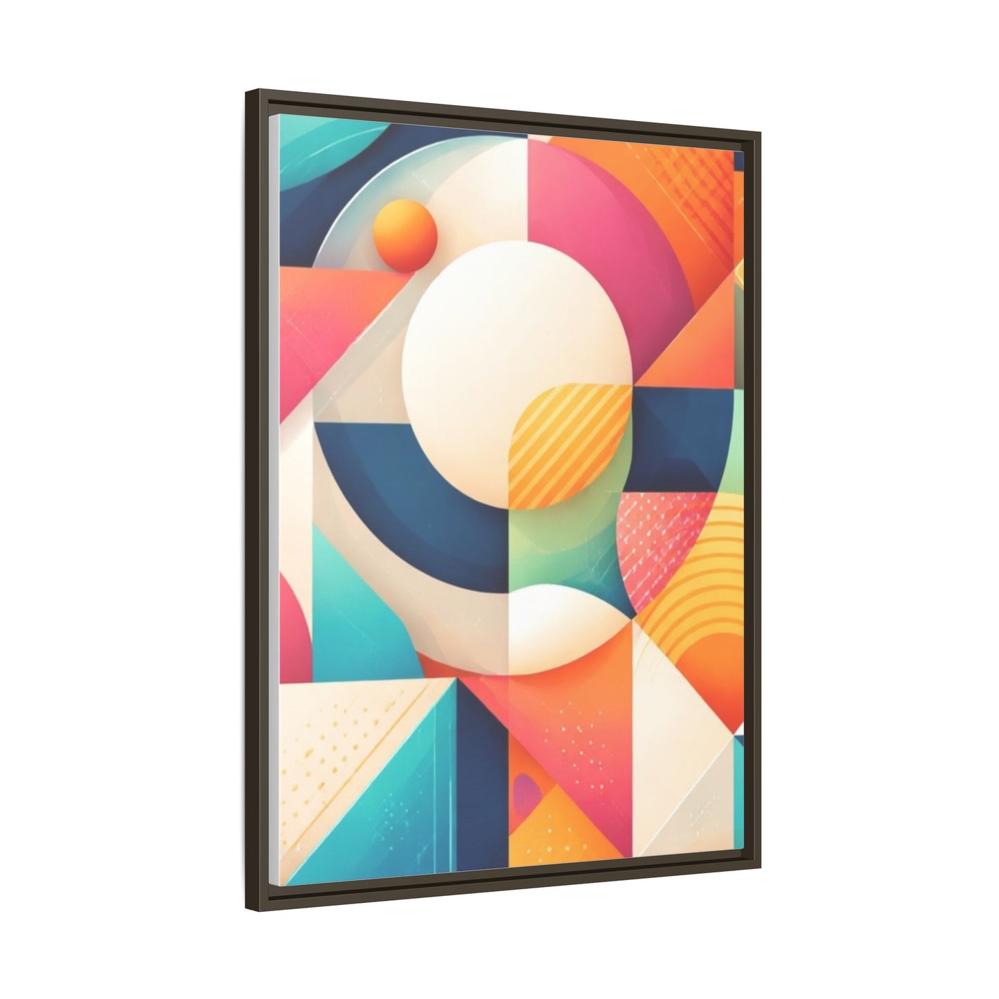 Colorful Geometric Abstract Art Matte Canvas Framed