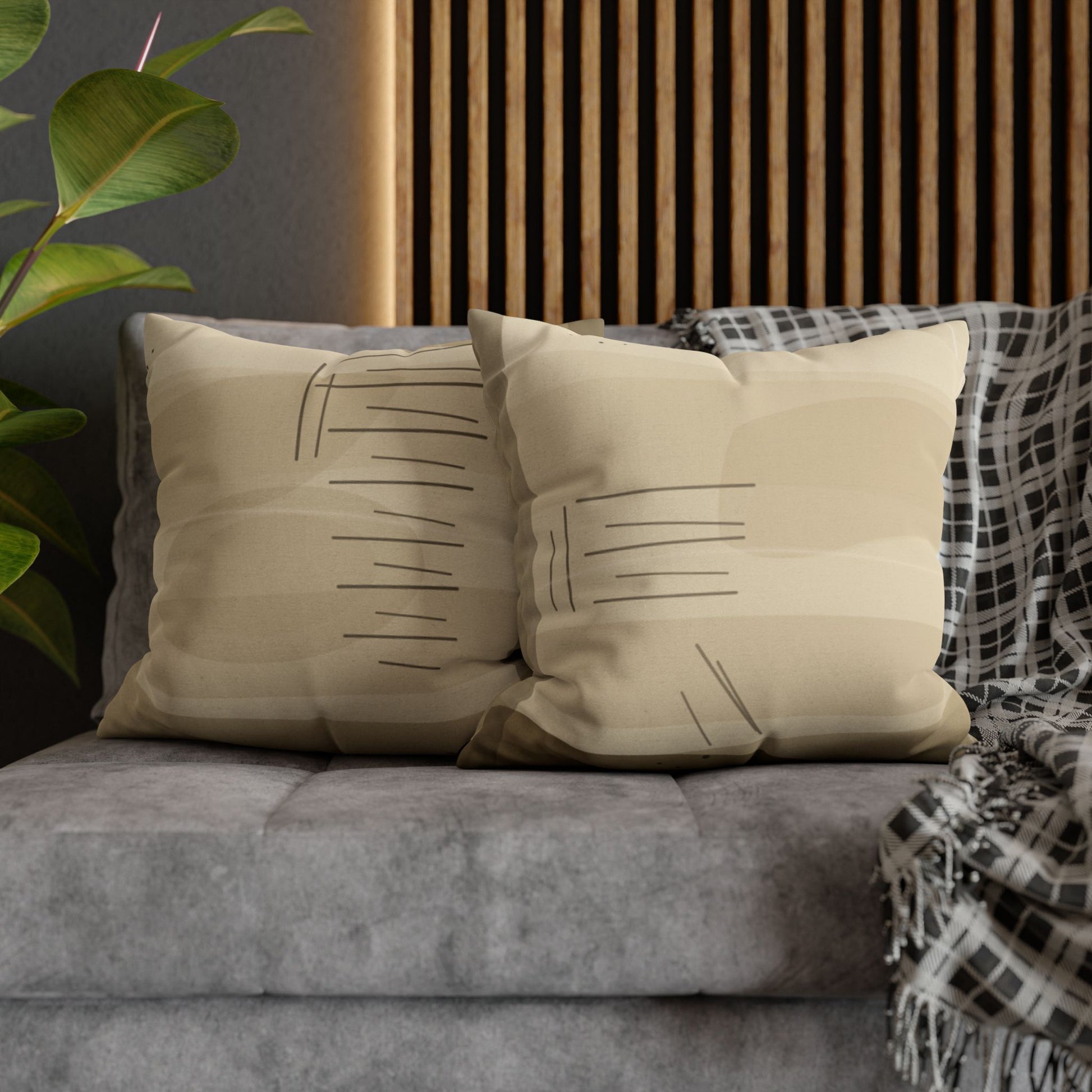 Neutral Abstract Brushstroke Pillowcase | Square Decorative Pillowcase - TRV