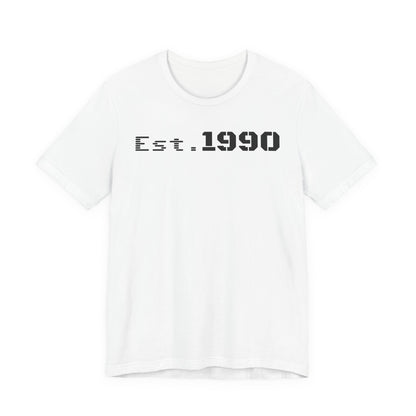 Unisex Est. 1990 Nostalgic Jersey Tee - Perfect Gift, Vintage Style, Retro Fashion, Birthday Celebration, Casual Wear - TRV