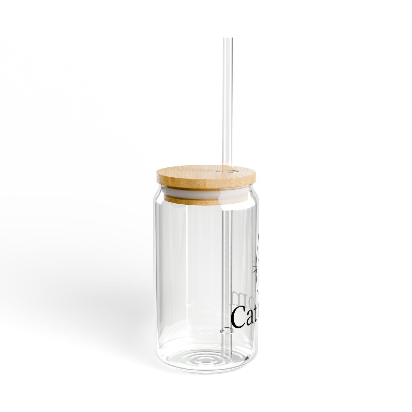 Cat Mom Sipper Glass - 16oz Cute Cat Lover Tumbler with Straw