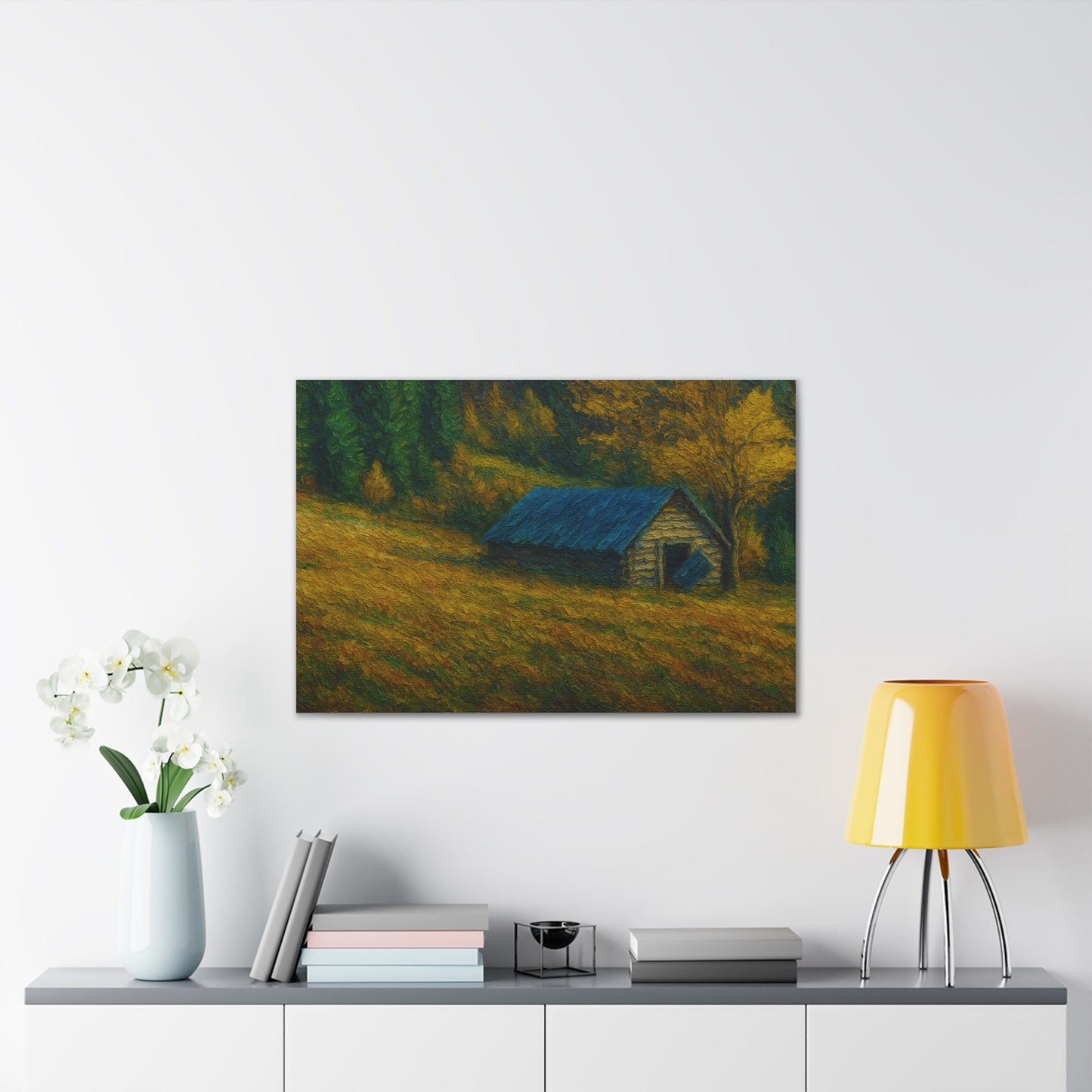 Rustic Canvas Wall Art, Nature Landscape Painting, Autumn Decor, Farmhouse Wall Art, Cozy Home Decoration - TRV