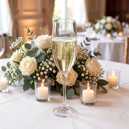 Interlocking Rings Champagne Glass | Engraved 8oz Flute